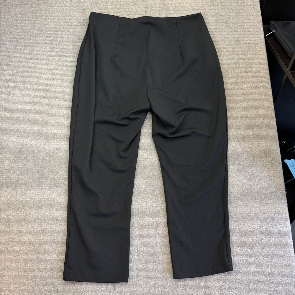 Women's M Black Dress Pants High Waisted Straight Leg Pleated Business Casual - Picture 7 of 9